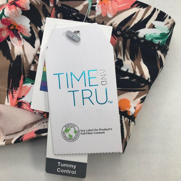 Time And Tru Women's 2X 20W-22W Mid Rise Tummy Control Swim Bottoms Brown New - Picture 4 of 11